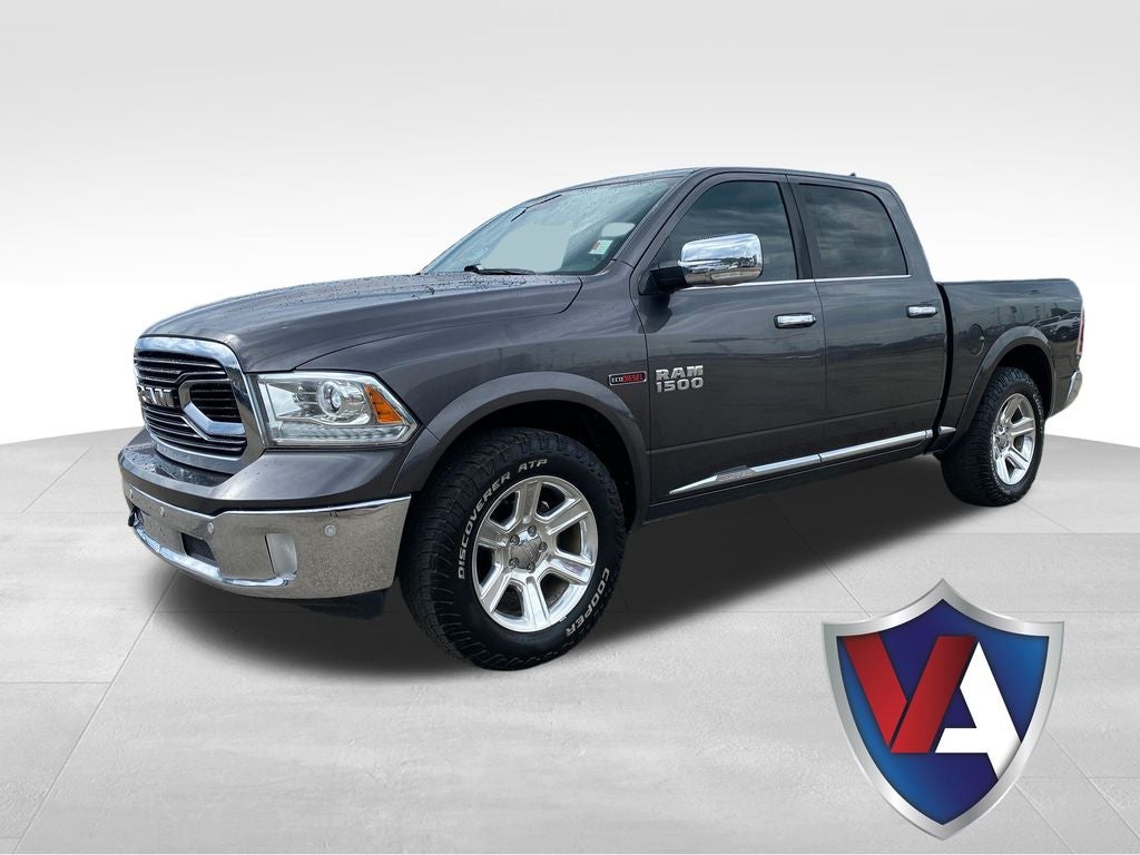 2016 RAM 1500 Laramie Longhorn in Granite Crystal Metallic Clearcoat — front three-quarter view