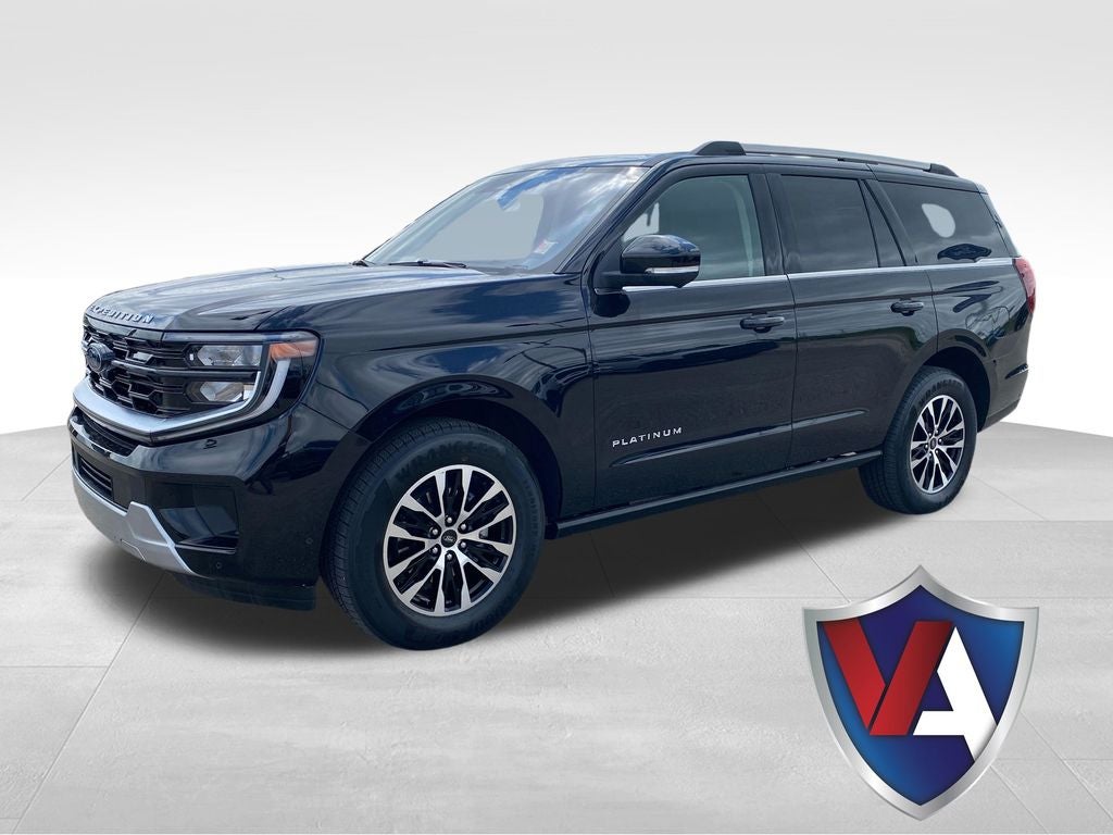 2025 Ford Expedition Platinum in Agate Black Metallic — front three-quarter view