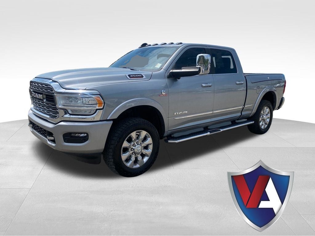 2021 RAM 3500 Limited Crew Cab 4x4 6'4' Box in Billet Silver Metallic Clearcoat — front three-quarter view