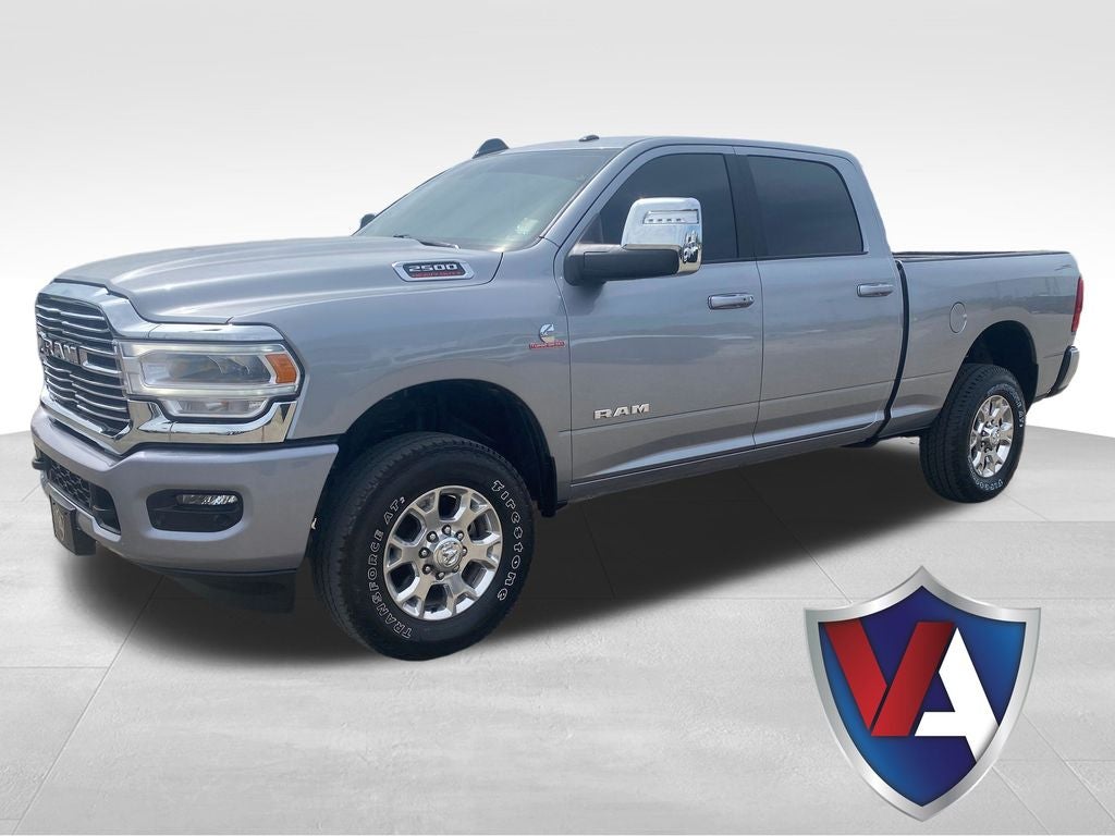 2024 RAM 2500 Laramie Crew Cab 4x4 6'4' Box in Billet Silver Metallic Clearcoat — front three-quarter view