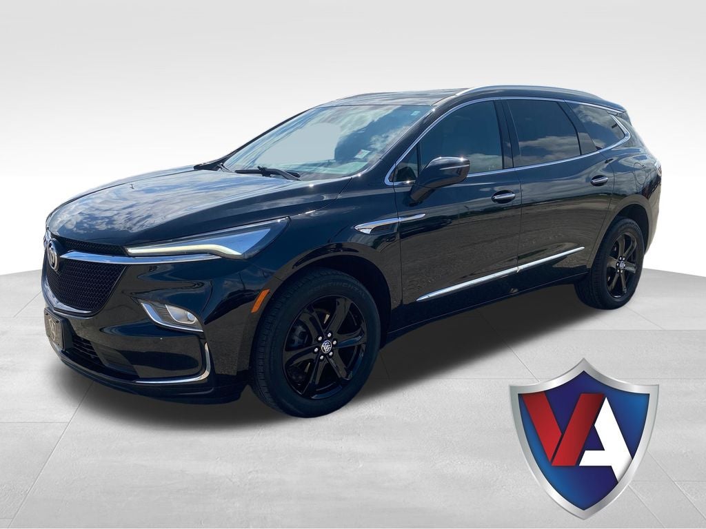 2024 Buick Enclave Essence AWD in Ebony Twilight Metallic — front three-quarter view
